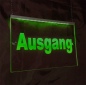 Preview: LED Hinweisschild Gravur “Ausgang" Info-Schild Signalschild Werbeschild Leuchtschild