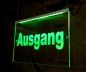 Preview: LED Hinweisschild Gravur “Ausgang" Info-Schild Signalschild Werbeschild Leuchtschild