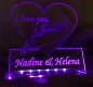 Preview: #LED Aufsteller Herz + Ringe Spruch Gravur "XXX" - Geschenk Liebe Hochzeit Heirat Lampe Leuchte