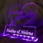 Preview: #LED Aufsteller Herz + Ringe Spruch Gravur "XXX" - Geschenk Liebe Hochzeit Heirat Lampe Leuchte