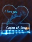 Preview: #LED Aufsteller Herz + Ringe Spruch Gravur "XXX" - Geschenk Liebe Hochzeit Heirat Lampe Leuchte