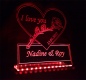 Preview: LED Aufsteller Herz "I love you + Rose + Wunschnamen + Datum" Geschenk Liebe Lampe Leuchtschild