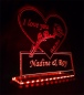 Preview: LED Aufsteller Herz "I love you + Rose + Wunschnamen + Datum" Geschenk Liebe Lampe Leuchtschild
