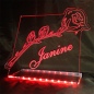 Preview: LED Aufsteller Rose + Wunschnamen Geschenk Liebe Lampe Leuchtschild