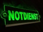 Preview: LED Leuchtschild, Einsatzschild " Notdienst " als Gravur