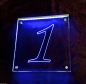 Preview: LED Hausnummer, LED Gravur Leuchtschild, Ziffer - Nummer " 1 "