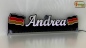 Preview: LED Namensschild Symbolik Flagge Deutschland BRD Gravur "Andrea" oder Wunschname + beliebige Fahne horizontal dreifarbig als Konturschnitt - Truckerschild Neonschild Leuchtschild