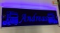 Preview: LED Namensschild Detailzeichnung Zugmaschine Gravur "Andreas" oder Wunschname auf Rechteckplatte - Truckerschild Neonschild Leuchtschild