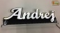 Preview: Ihr LED Wunschname "Andrej" Namensschild Leuchtschild Truckerschild als Konturschnitt