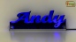 Mobile Preview: Ihr LED Wunschname "Andy" Namensschild Leuchtschild Truckerschild