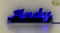 Preview: Ihr LED Wunschname "Andy" Namensschild Leuchtschild Truckerschild