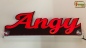 Preview: Ihr LED Wunschname "Angy" Namensschild Leuchtschild Truckerschild als Konturschnitt