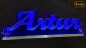 Preview: Ihr LED Wunschname "Artur" Namensschild Leuchtschild Truckerschild als Konturschnitt