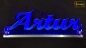 Mobile Preview: Ihr LED Wunschname "Artur" Namensschild Leuchtschild Truckerschild als Konturschnitt