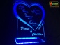 Preview: LED Aufsteller Herz + Ringe Spruch Gravur "Zwei Namen nach Wunsch" - Geschenk Liebe Hochzeit Heirat Lampe Leuchte