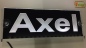 Preview: LED Namensschild Gravur "Axel" oder Wunschname auf Rechteckplatte - Truckerschild Neonschild Leuchtschild