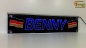 Preview: LED Namensschild Symbolik Flagge BRD Gravur "BENNY" oder Wunschname + beliebige Fahne horizontal dreifarbig als Rechteckplatte - Truckerschild Neonschild Leuchtschild