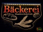 Preview: LED Werbeschild Firmenschild Gravur "Bäckerei Handwerksbetrieb" - Ladenschild Leuchtreklame Leuchtschild