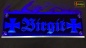 Preview: LED Namensschild Symbolik Eisernes Kreuz Gravur "Birgit" oder Wunschname als Konturschnitt - Truckerschild Neonschild Leuchtschild