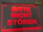 Preview: LED Hinweisschild Gravur "Bitte nicht stören" Info-Schild Signalschild Werbeschild Leuchtschild