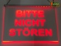 Preview: LED Hinweisschild Gravur "Bitte nicht stören" Info-Schild Signalschild Werbeschild Leuchtschild