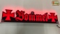 Preview: LED Namensschild Symbolik Eisernes Kreuz Gravur "Bommel" oder Wunschname als Konturschnitt - Truckerschild Neonschild Leuchtschild