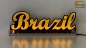 Mobile Preview: Ihr LED Wunschname "Brazil" Namensschild Leuchtschild Truckerschild als Konturschnitt