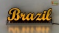 Preview: Ihr LED Wunschname "Brazil" Namensschild Leuchtschild Truckerschild als Konturschnitt