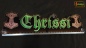 Preview: LED Namensschild Symbolik Thorshammer Mjölnir Gravur "Chrissi" oder Wunschname als Konturschnitt - Truckerschild Neonschild Leuchtschild