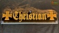 Preview: LED Namensschild Symbolik Eisernes Kreuz Gravur "Christian" oder Wunschname als Konturschnitt - Truckerschild Neonschild Leuchtschild