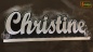 Preview: Ihr LED Wunschname "Christine" Namensschild Leuchtschild Truckerschild als Konturschnitt