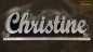 Preview: Ihr LED Wunschname "Christine" Namensschild Leuchtschild Truckerschild als Konturschnitt