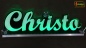 Preview: Ihr LED Wunschname "Christo" Namensschild Leuchtschild Truckerschild als Konturschnitt