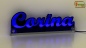 Preview: Ihr LED Wunschname "Corina" Namensschild Leuchtschild Truckerschild als Konturschnitt