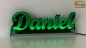 Preview: Ihr LED Wunschname "Daniel" Namensschild Leuchtschild Truckerschild