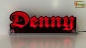 Preview: LED Namensschild Gravur "Denny" oder Wunschname in Frakturschrift Altdeutsch als Konturschnitt - Truckerschild Neonschild Leuchtschild