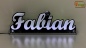 Mobile Preview: Ihr LED Wunschname "Fabian" Namensschild Leuchtschild Truckerschild als Konturschnitt
