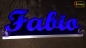 Preview: Ihr LED Wunschname "Fabio" Namensschild Leuchtschild Truckerschild als Konturschnitt