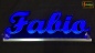 Preview: Ihr LED Wunschname "Fabio" Namensschild Leuchtschild Truckerschild als Konturschnitt