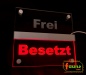 Preview: LED Hinweisschild " Frei - Besetzt ", Farbmodi getrennt steuerbar. Hinweisschild Wegweiser Leuchtschild