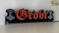 Preview: LED Namensschild Symbolik Thorshammer Mjölnir Gravur "Grobi" oder Wunschname als Konturschnitt - Truckerschild Neonschild Leuchtschild