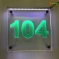 Preview: LED Hausnummer Ziffer "104" - Hausnummernleuchte Außenwandleuchte Außenlampe Leuchtschild