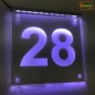 Preview: LED Hausnummer Ziffer "28" - Hausnummernleuchte Außenwandleuchte Außenlampe Leuchtschild