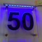 Preview: LED Hausnummer Ziffer "50" - Hausnummernleuchte Außenwandleuchte Außenlampe Leuchtschild