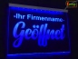Preview: LED Hinweisschild "Geöffnet + Firmenname" | Acrylglas Leuchtschild