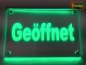 Preview: LED Hinweisschild Gravur “Geöffnet" Info-Schild Signalschild Werbeschild Leuchtschild