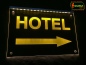 Preview: LED Orientierungsschild "Hotel + Pfeil" oder Ihr Text + Richtung - Hinweisschild Navigationsschild Wegschild Wegweiser Leuchtschild - Kopie