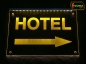 Preview: LED Orientierungsschild "Hotel + Pfeil" oder Ihr Text + Richtung - Hinweisschild Navigationsschild Wegschild Wegweiser Leuchtschild - Kopie