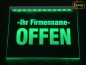 Preview: LED Hinweisschild "Offen + Firmenname" | Acrylglas Leuchtschild