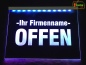 Preview: LED Hinweisschild "Offen + Firmenname" | Acrylglas Leuchtschild